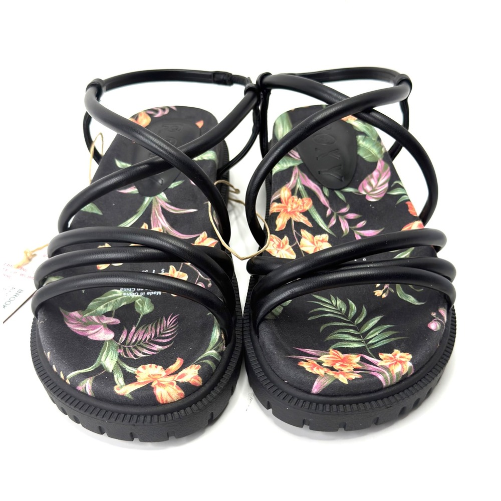 Roxy Women's Brooke Strappy Sandals Island Floral Size 5 NWT